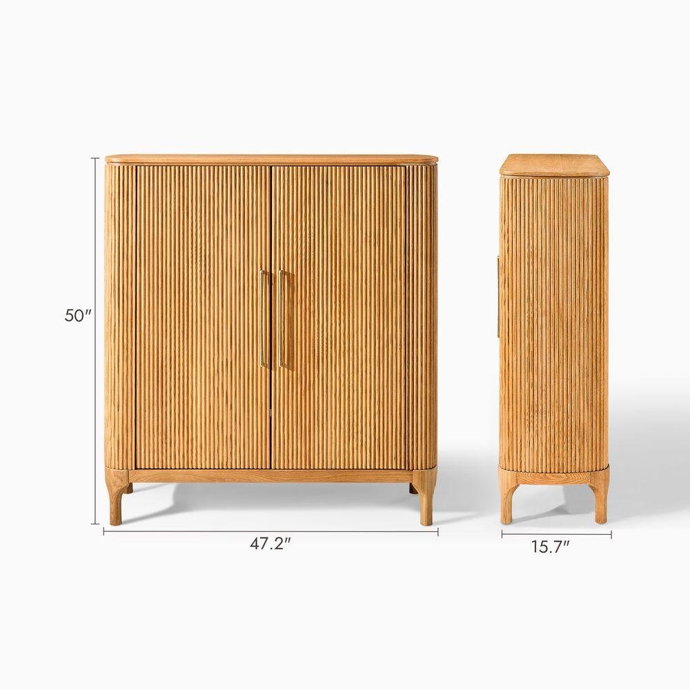 47" Oak Shoe Storage - Image 3
