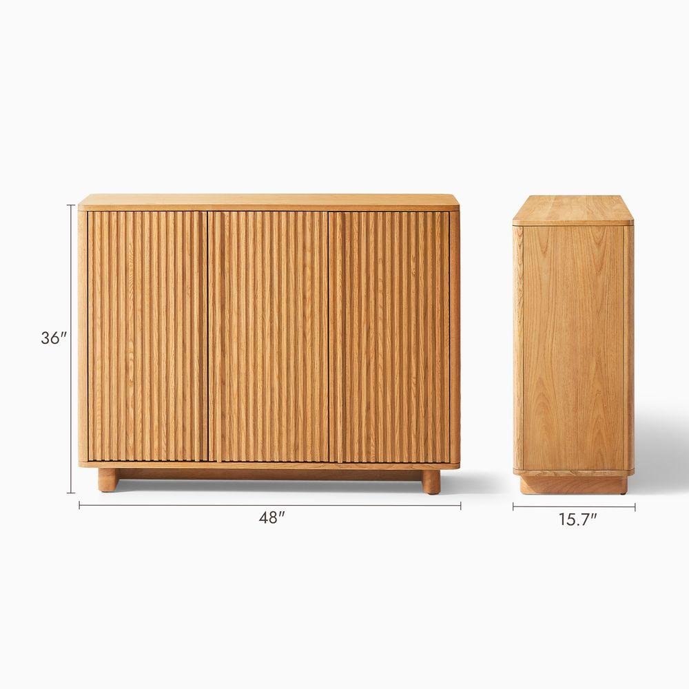 48" Ash Wood Shoe Storage - Image 3