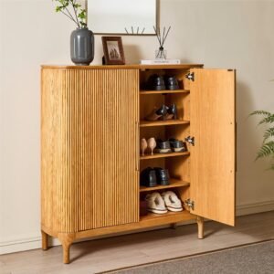 47" Oak Shoe Storage