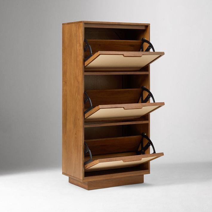 West Elm Douglas Shoe Cabinet Cool Walnut - Image 2